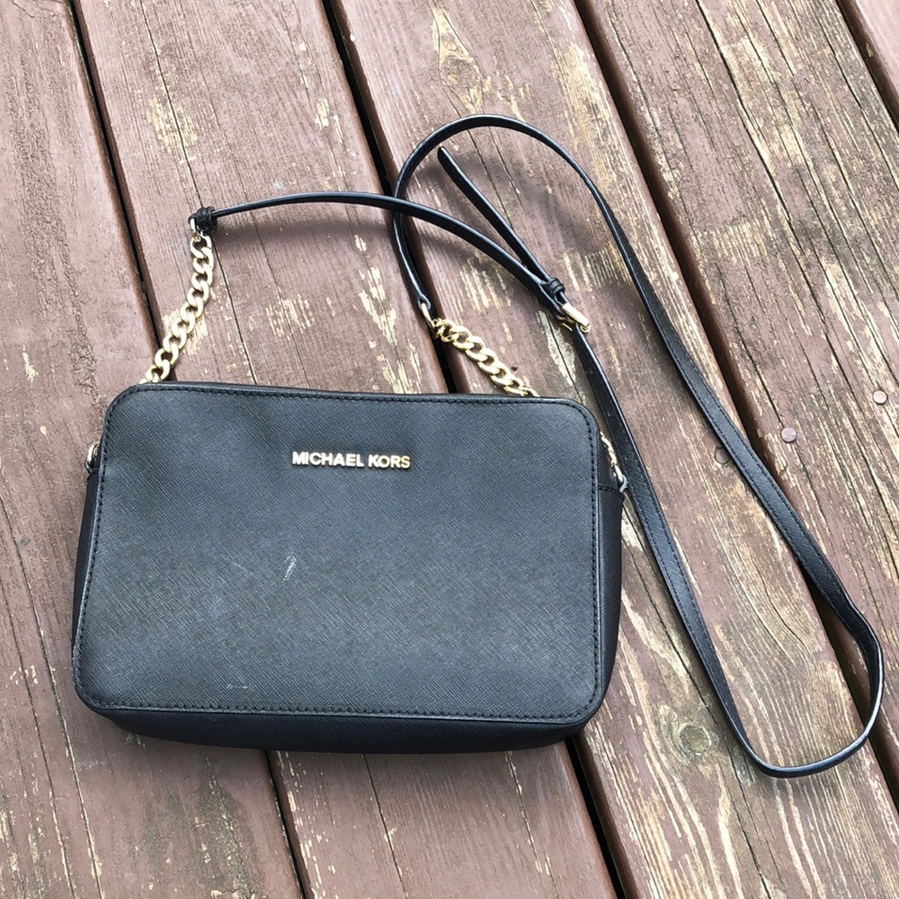 Michael kors crossbody bag- black with gold